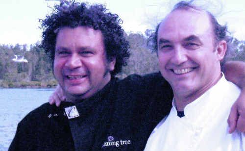 Jaaning Tree’s Clayton Donovan with celebrity chef Stephano Manfredi at the launch of the North Coast Innovation Festival at Nambucca. Jaaning Tree’s Clayton Donovan with celebrity chef Stephano Manfredi at the launch of the North Coast Innovation Festival at Nambucca.